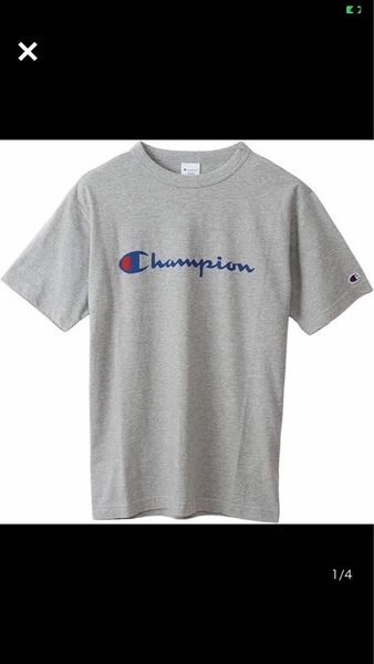 チャンピオン Champion 新品 メンズ ロゴ入り コットン 定番ロゴ 半袖Tシャツ 灰 [C3P302Z0701N-XXL]