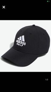 ★ ADIDAS GOLF 新品 メンズ ビッグロゴ ベースボール キャップ 黒 57-60cm [HA9258-5760]