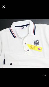 フィラ ゴルフ FILA GOLF 新品 メンズ UVCUT 半袖 ポロシャツ 白 XLサイズ [748660-WT-LL]