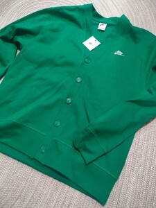 新品 定価11,110 NIKE スウェット カーディガン L グリーン 緑 ナイキ メンズ 綿
