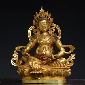 極上珍品 古銅彫 塗金 黄財神像 仏教古美術 中国古美術 古美味 蔵出