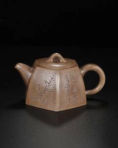 極上珍品 宜興紫砂壺 朱泥 紫泥 段泥 六方 急須 常滑 煎茶道具 中国古美術 古美味 蔵出