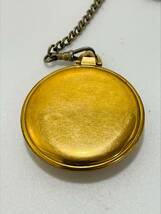 AH1975 CITIZEN シチズン Pocket Watch 懐中時計 手巻き 稼働品 ポケットウォッチ 17石 PARA SHOCK PHYNOX ゴールドカラー 金色 JEWELS_画像5