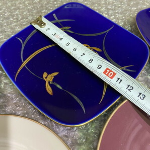 S-97◆香蘭社 銘々皿まとめて 小皿 中皿 絵変わり 色変わり 金彩 金縁 和食器の画像10