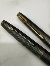 S-115◆PARKER スターリングシルバー 万年筆×ボールペン まとめて 14K 金ニブ ノック式 STERLING SILVER 銀製品 筆記用具_画像4