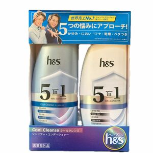 新品 h＆s エイチアンドエス 5in1 クールクレンズ ポンプ2ステップ シャンプー+コンディショナーポンプセット