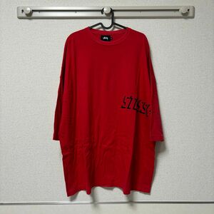 ステューシー stussy Tシャツ ワンピース 7部袖 赤 レッド Mサイズ