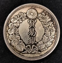 貿易銀 明治7年 古銭 一圓銀貨 硬貨 大日本 近代銀貨_画像3