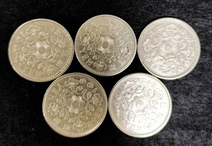 未使用 昭和33年鳳凰百円銀貨5枚セット 100円 硬貨 現行
