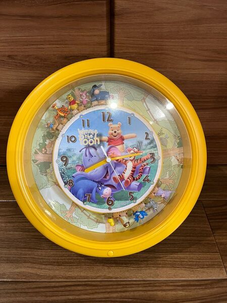 現状品　ディズニー くまのプーさん からくり時計 掛け時計 Disney