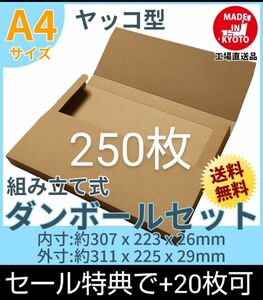 ネコポスクリックポストゆうパケット定形外郵便A4　ヤッコ型250枚＋20枚