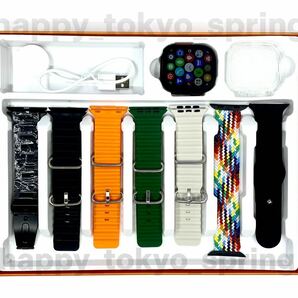 新品 Watch9 Pro Max 大画面 バンド7種類 スマートウォッチ 通話 音楽 多機能 健康 血中酸素 血圧 Apple Watch9 代替品の画像1