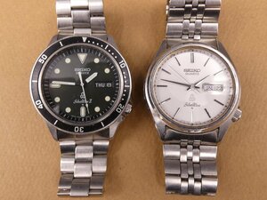 ★☆セイコー/SEIKO レトロ クォーツ腕時計 シルバーウェーブ 7546-8010 / Z 7546-6060 純正ベルト 不動品2本おまとめ☆★