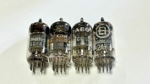 ◇Amperex　ECC83 ・AEG　ECC83 ・Ei 12AX7 ・ Philips フィリップス　型番不明　真空管　4本セット 