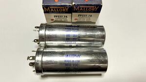 ◇MALLORY マロリー　FP227.7A 100-100MFD 　350-350VDC コンデンサー　２個セット 　元箱付き
