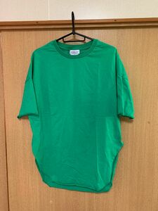 レディース　Tシャツ　フリーサイズ カットソー　トップス　　　　チュニック 緑　グリーン