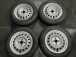 トヨタプロボックス、サクシード純正14インチタイヤ/ホイール４本セットです。BRIDGESTONE V600 155/80R14 88/86N LT 2022年製