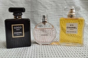 香水おまとめ　CHANEL シャネル香水　N5　チャンス　オーヴィヴ　ココ　ノワール　おまとめ3点