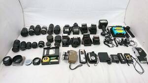 【USED品～ジャンク品】Nikon ニコン MINOLTA ミノルタ Canon キャノン他 カメラレンズ フラッシュ 計35点セット/ペンタックス他/124-RMS97