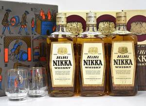 ★2688★未開栓 HiHi NIKKA WHISKY ハイニッカ ハイハイニッカ 3本 グラス付き 720ml 39度 ウイスキー