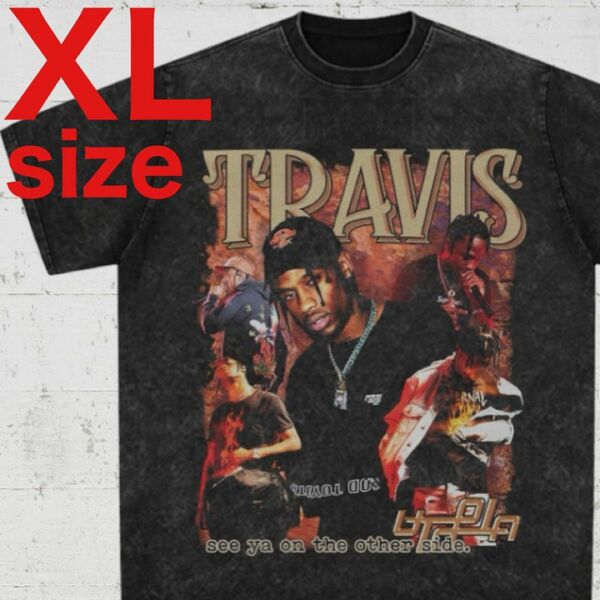 TRAVIS SCOTT　トラヴィス　レトロ　ラップ　Tシャツ　ブラック　XL