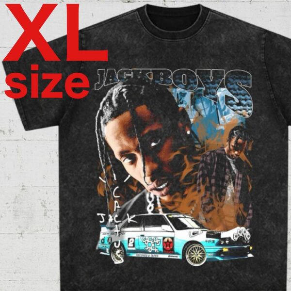 トラヴィス　TRAVIS SCOTT　CAR　ラップ　Tシャツ　ブラック　XL