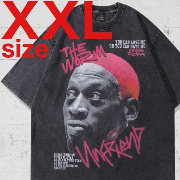 Dennis Rodman（デニス・ロッドマン）ラップTシャツ　ブラック　XXL