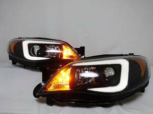 good condition Impreza GE GH GR GV ブラック プロジェクター LED ファイバー アクリル ヘッドLight ヘッドランプ leftright US USDM 北米