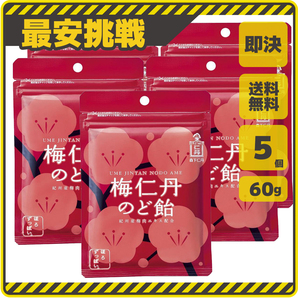 梅仁丹 のど飴 60g×5袋 森下仁丹 ビタミンC お菓子 喉飴 梅肉エキス 飴 駄菓子 あめ 梅 エキス アメ 仁丹 キャンディ 喉ケア 飴玉 f038