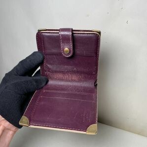 691 美品 ルイヴィトン LOUIS VUITTON スハリ コンパクト ジップ ウォレット 二つ折り財布 M91828 バイオレット系 紫 カードケースの画像8