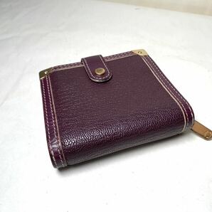 691 美品 ルイヴィトン LOUIS VUITTON スハリ コンパクト ジップ ウォレット 二つ折り財布 M91828 バイオレット系 紫 カードケースの画像4