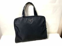 PRADA 1円 PRADA プラダ テスートナイロン ハンドバッグ トートバッグ ショルダーバッグ 肩掛けレディース メンズ ブラック ブリーフケース_画像1