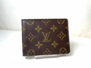 736 美品1円 LOUIS VUITTON ルイヴィトン ミュルティブル モノグラム マルコ 二つ折 財布 ウォレット メンズ 札入 ポルトフォイユ