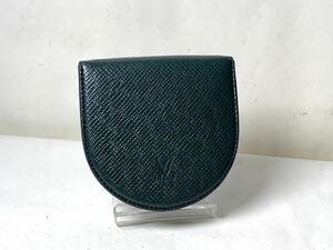 756 極美品　1円 LOUIS VUITTON ルイ ヴィトン タイガ ポルトモネ キュベット コインケース 小銭入れ レザー カーフ 財布　グリーン系