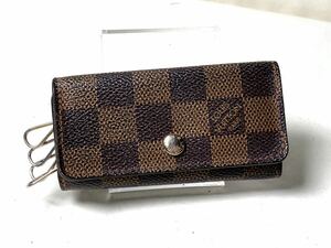 787 1円 ■極美品■ LOUIS VUITTON ルイヴィトン N62631 ダミエ ミュルティクレ4 4連 キーケース 鍵入れ メンズ レディース ブラウン