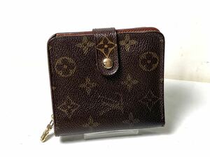 798 【美品】ルイヴィトン Louis Vuitton モノグラム コンパクトジップ 2つ折財布 カード５枚収納 メンズ レディース 定価約7万 