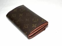 807 1円 LOUIS VUITTON ルイヴィトン M61730 モノグラム ポルトモネ ビエ トレゾール 二つ折り 財布 ブラウン系 _画像4