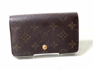 808 美品1円 LOUIS VUITTON ルイヴィトン M61730 モノグラム ポルトモネ ビエ トレゾール 二つ折り 財布 ブラウン系 