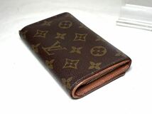 809 美品　1円 LOUIS VUITTON ルイヴィトン M61730 モノグラム ポルトモネ ビエ トレゾール 二つ折り 財布 ブラウン系 _画像5