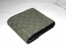 812 1円 ■美品■ LOUIS VUITTON ヴィトン M92241 モノグラムミニ ポルトビエ カルトクレディ モネ 三つ折り 財布 ウォレット カーキ_画像5