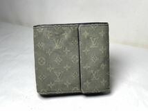 812 1円 ■美品■ LOUIS VUITTON ヴィトン M92241 モノグラムミニ ポルトビエ カルトクレディ モネ 三つ折り 財布 ウォレット カーキ_画像1