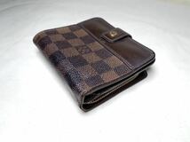 811 1円 ■美品■ LOUIS VUITTON ルイヴィトン N61668 ダミエ コンパクトジップ 二つ折り 財布 ウォレット ブラウン系_画像3