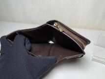 811 1円 ■美品■ LOUIS VUITTON ルイヴィトン N61668 ダミエ コンパクトジップ 二つ折り 財布 ウォレット ブラウン系_画像10