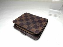 811 1円 ■美品■ LOUIS VUITTON ルイヴィトン N61668 ダミエ コンパクトジップ 二つ折り 財布 ウォレット ブラウン系_画像6