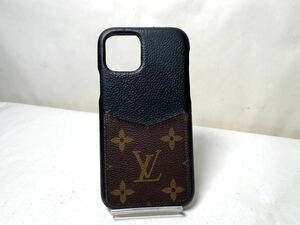  美品　1円 LOUIS VUITTON ルイヴィトン M69094 モノグラム バンパー iPhone 11pro対応 アイフォンケース ネイビー系×ブラック系 