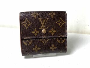 860 美品　1円 LOUIS VUITTON ルイヴィトン モノグラム wホック 三つ折り ポルト カルト クレディ 小銭入れ ウォレット 財布