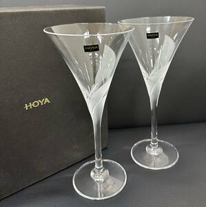 ◇◆4374　HOYA　ホヤクリスタル　ワイングラス　カクテルグラス　シャンパングラス　ペア　2客セット　未使用　保管品◆◇