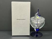 ◇◆4421　HOYA GLASS　ホヤ グラス　HOUSE＆BEST　キャンディーポット　UGC0635　未使用　現状保管品◆◇_画像1