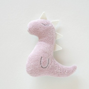  now . towel [ new goods * free shipping ] towel. toy DINO rattle pink cotton 100% made in Japan * now . production baby Kids baby toy 