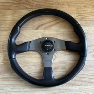 [ beautiful goods ]MOMO Momo RACE race leather steering gear steering wheel wheel 3ps.@ spoke 35φ TYP D35 KBA 70116